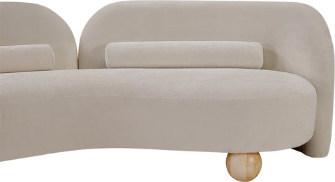 Camden 64" Beige Chenille Fabric Upholstered Loveseat, 1 Piece