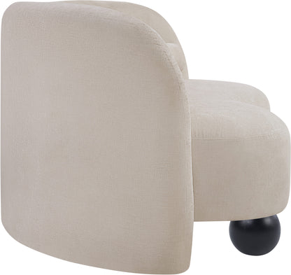 Harlow Beige Chenille Fabric Loveseat