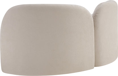 Harlow Beige Chenille Fabric Loveseat