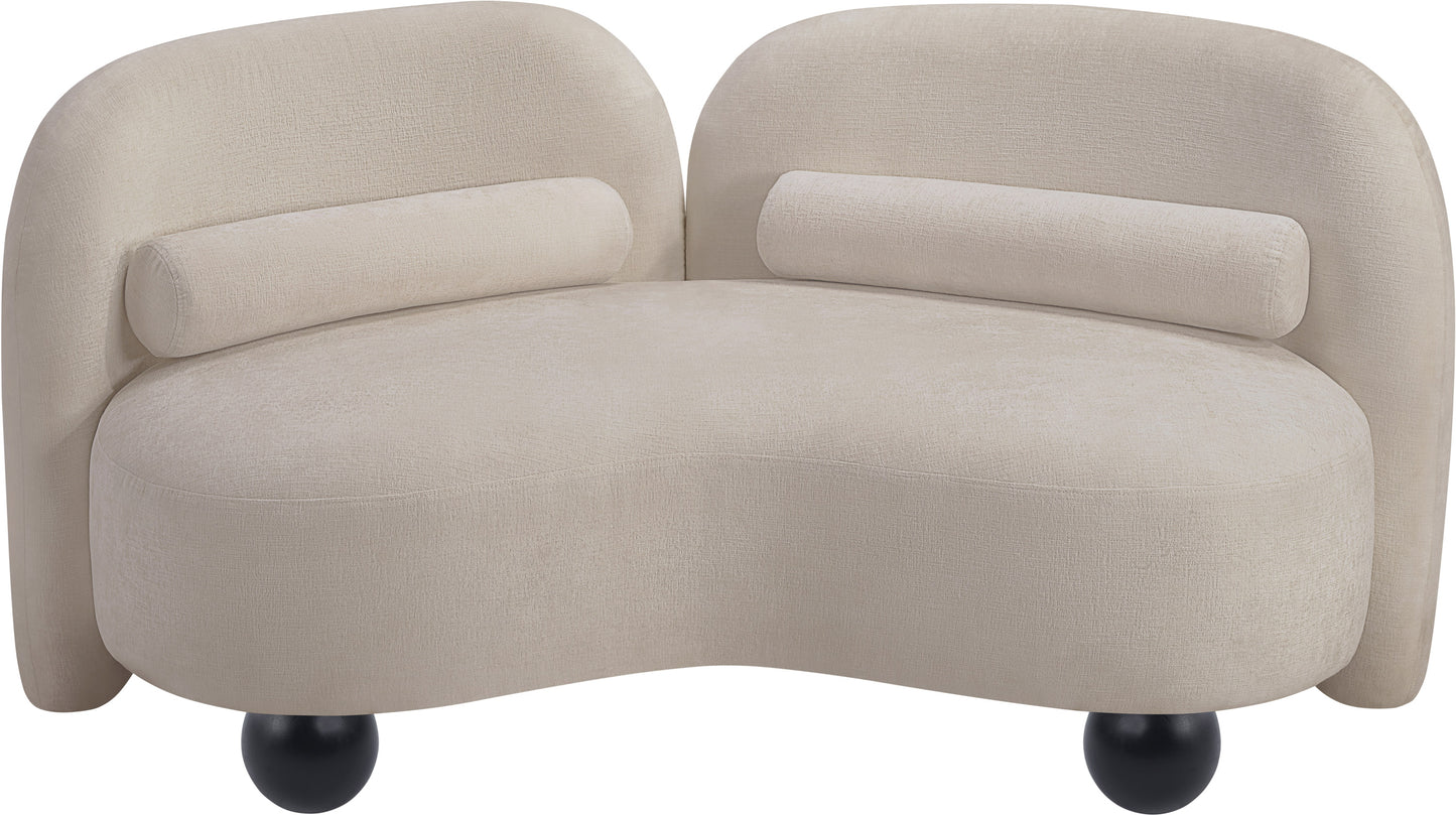 harlow beige chenille fabric loveseat