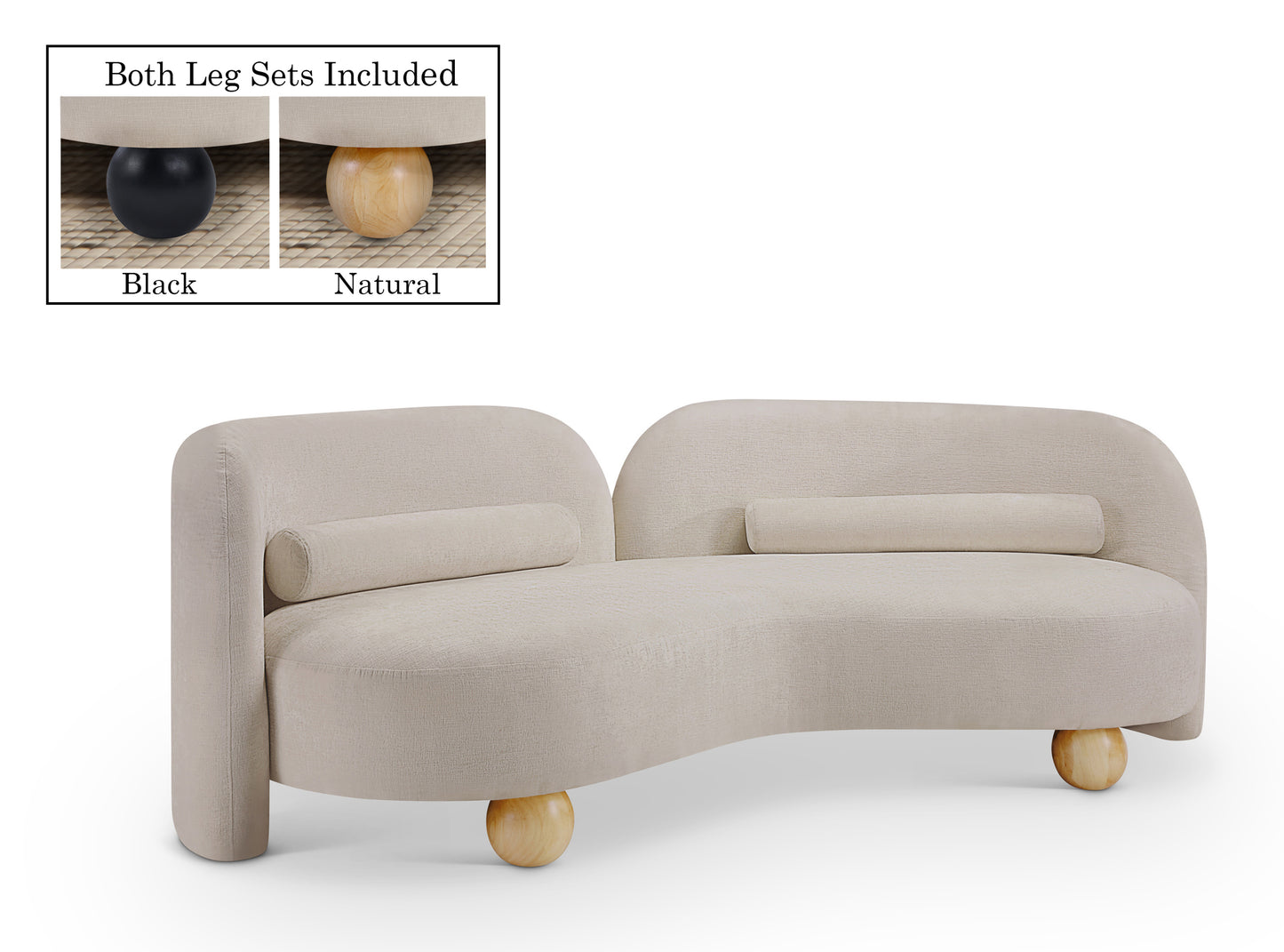 harlow beige chenille fabric sofa