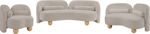 Camden 89" Beige Chenille Fabric Upholstered Sofa, 1 Piece