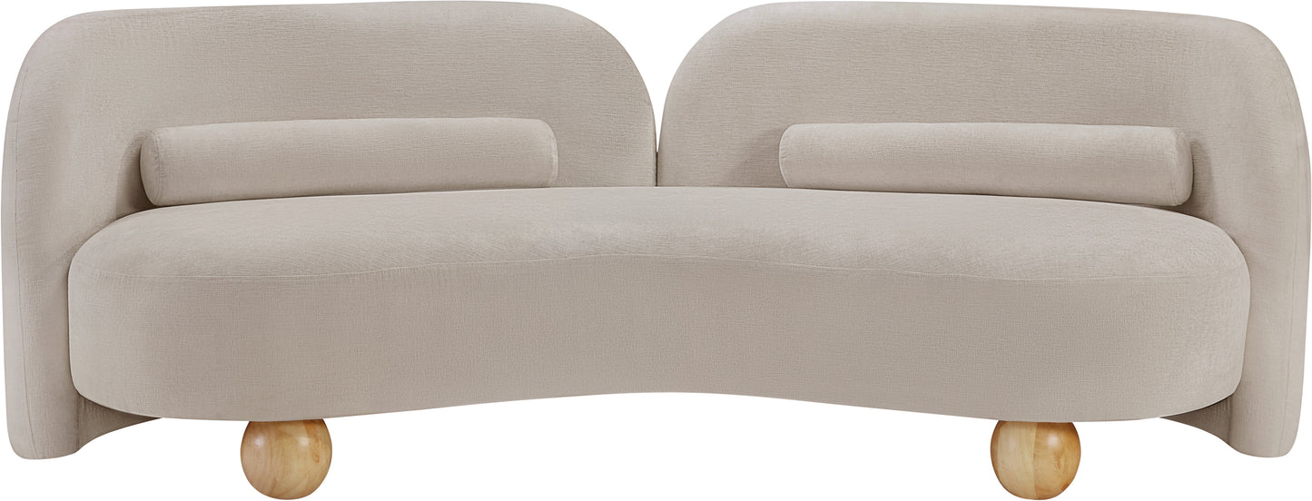 harlow beige chenille fabric sofa