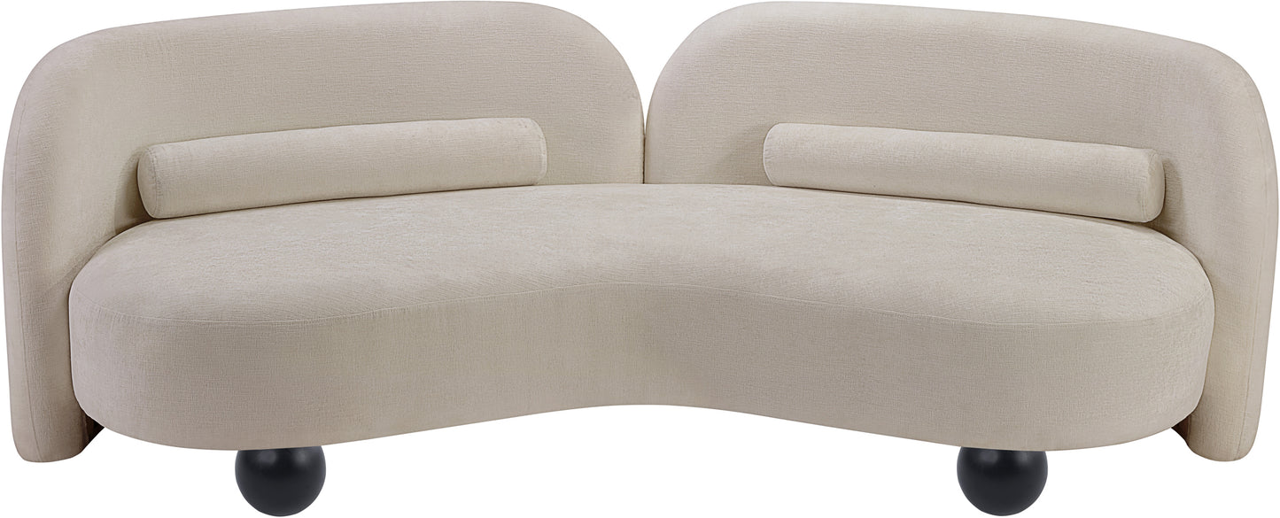 harlow beige chenille fabric sofa