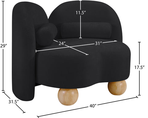 Camden Black Chenille Fabric Upholstered Chair, 1 Piece