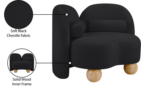 Camden Black Chenille Fabric Upholstered Chair, 1 Piece