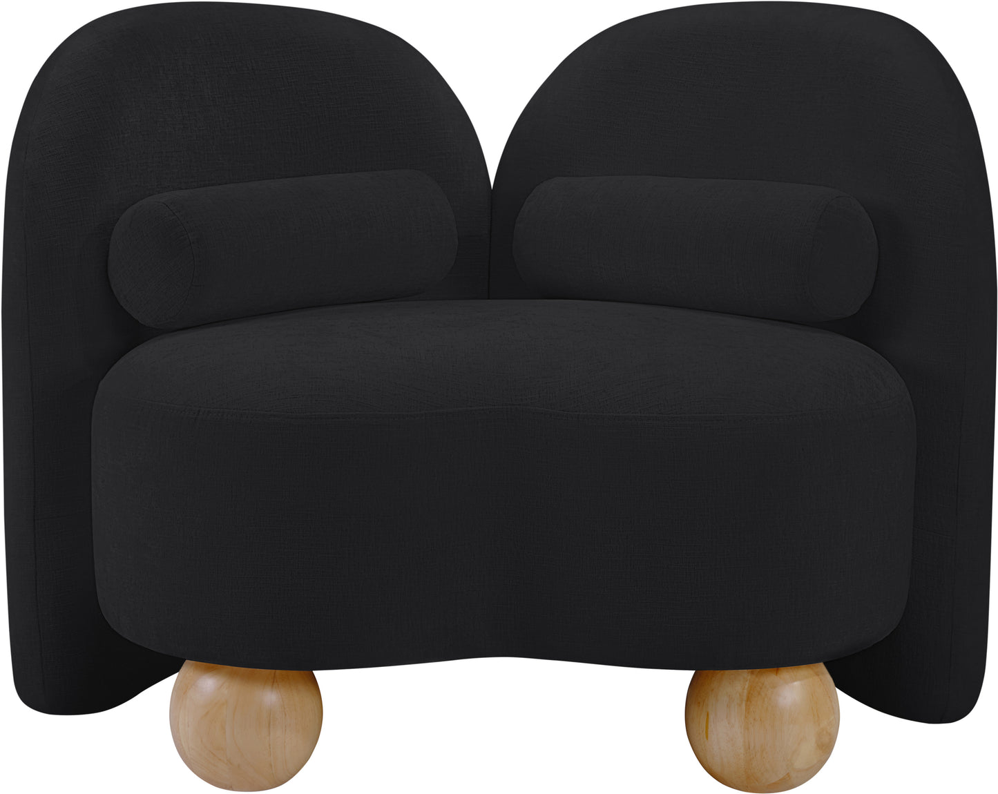 harlow black chenille fabric chair