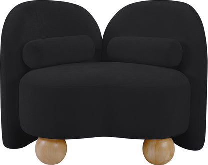 Harlow Black Chenille Fabric Chair