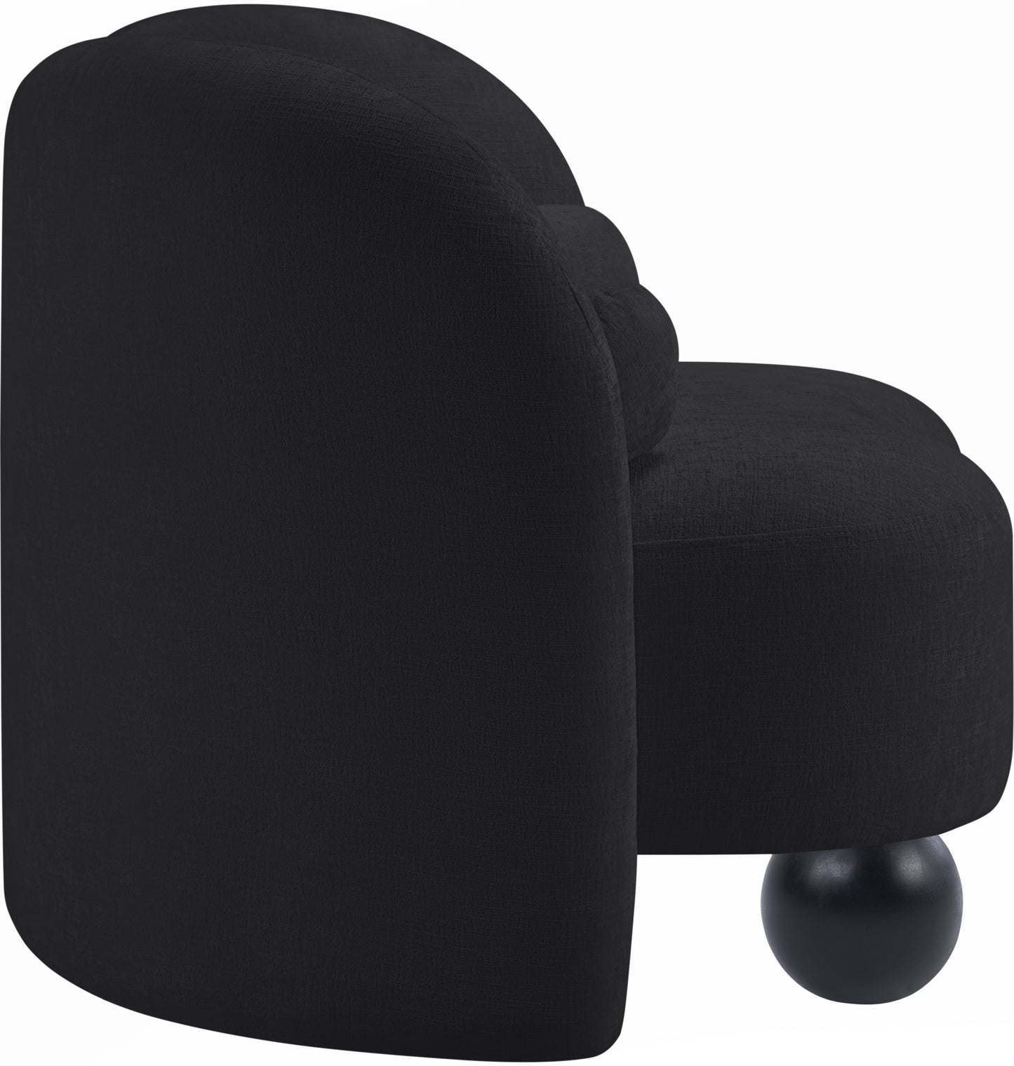 harlow black chenille fabric chair