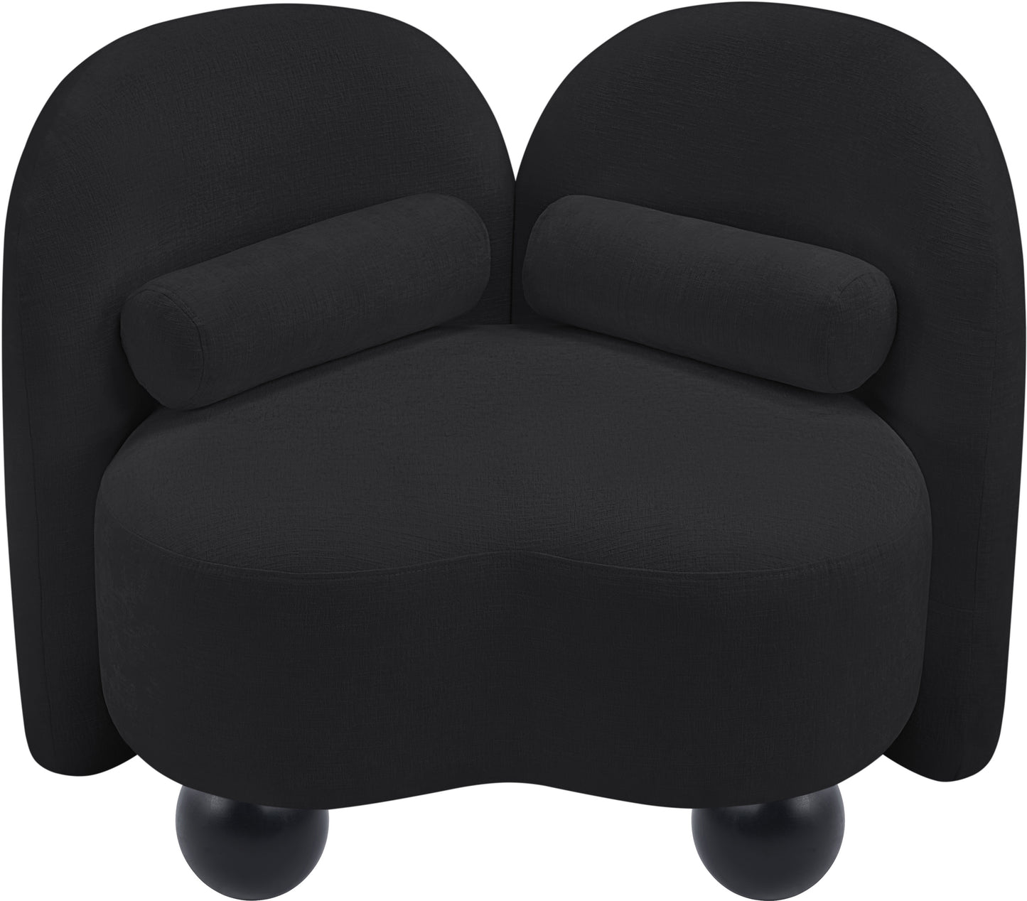 harlow black chenille fabric chair