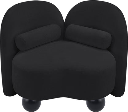 Harlow Black Chenille Fabric Chair