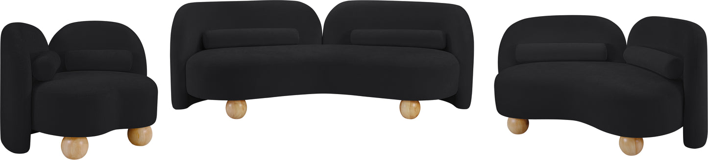 harlow black chenille fabric loveseat