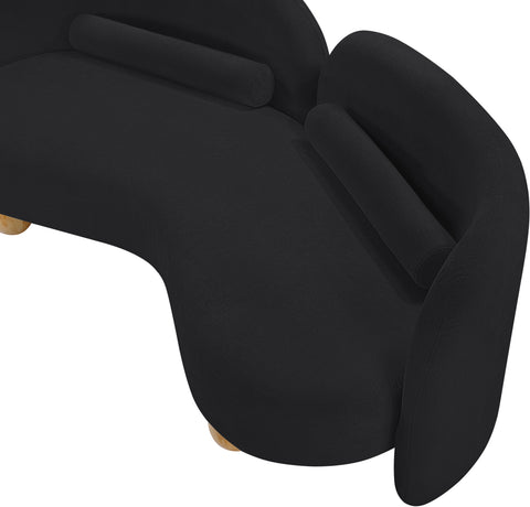 Camden 64" Black Chenille Fabric Upholstered Loveseat, 1 Piece