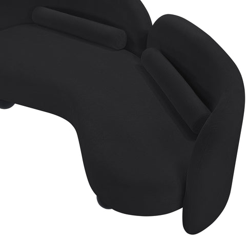 Camden 64" Black Chenille Fabric Upholstered Loveseat, 1 Piece