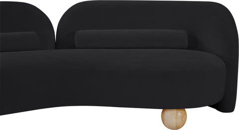 Camden 64" Black Chenille Fabric Upholstered Loveseat, 1 Piece