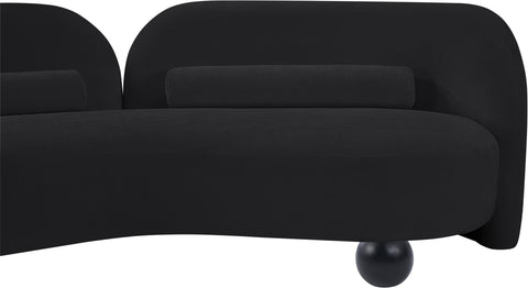 Camden 64" Black Chenille Fabric Upholstered Loveseat, 1 Piece