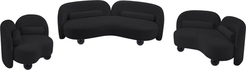Camden 64" Black Chenille Fabric Upholstered Loveseat, 1 Piece
