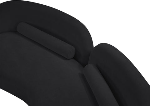 Camden 89" Black Chenille Fabric Upholstered Sofa, 1 Piece
