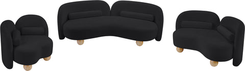 Camden 89" Black Chenille Fabric Upholstered Sofa, 1 Piece