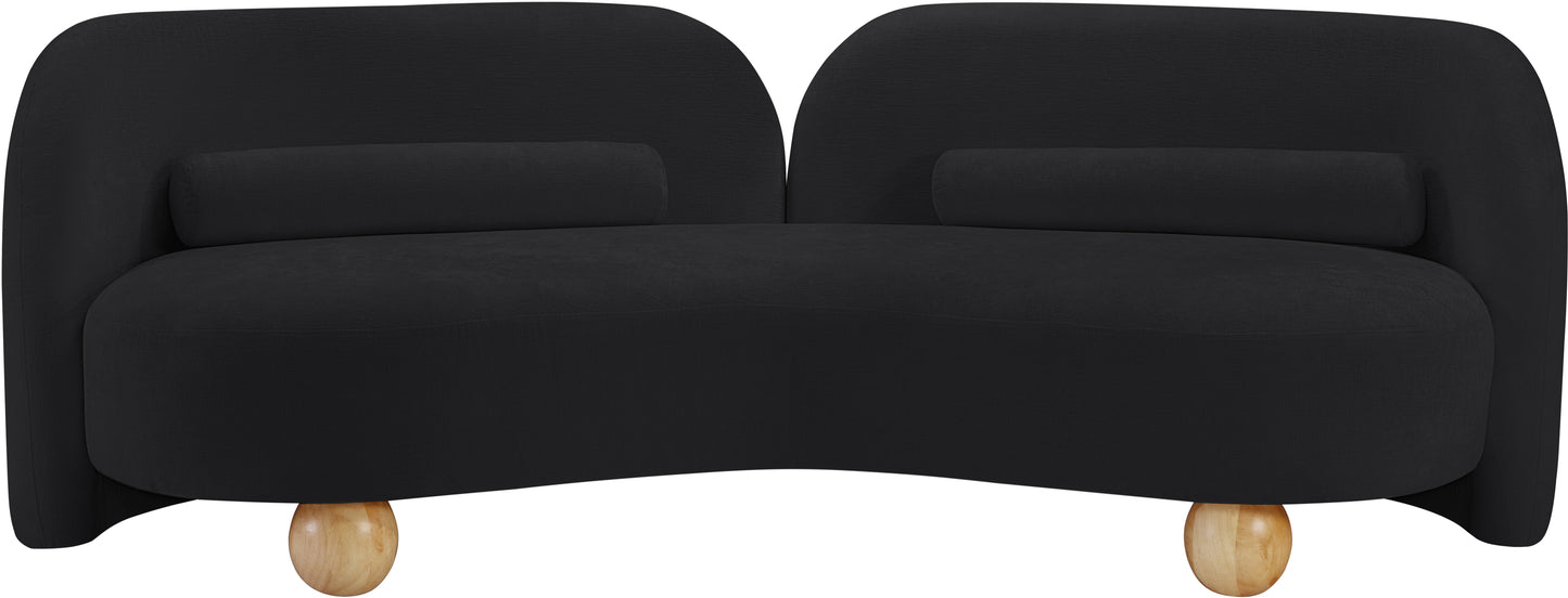 harlow black chenille fabric sofa