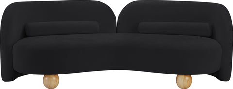 Harlow Black Chenille Fabric Sofa
