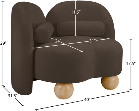 Camden Brown Chenille Fabric Upholstered Chair, 1 Piece