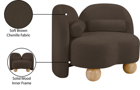 Camden Brown Chenille Fabric Upholstered Chair, 1 Piece