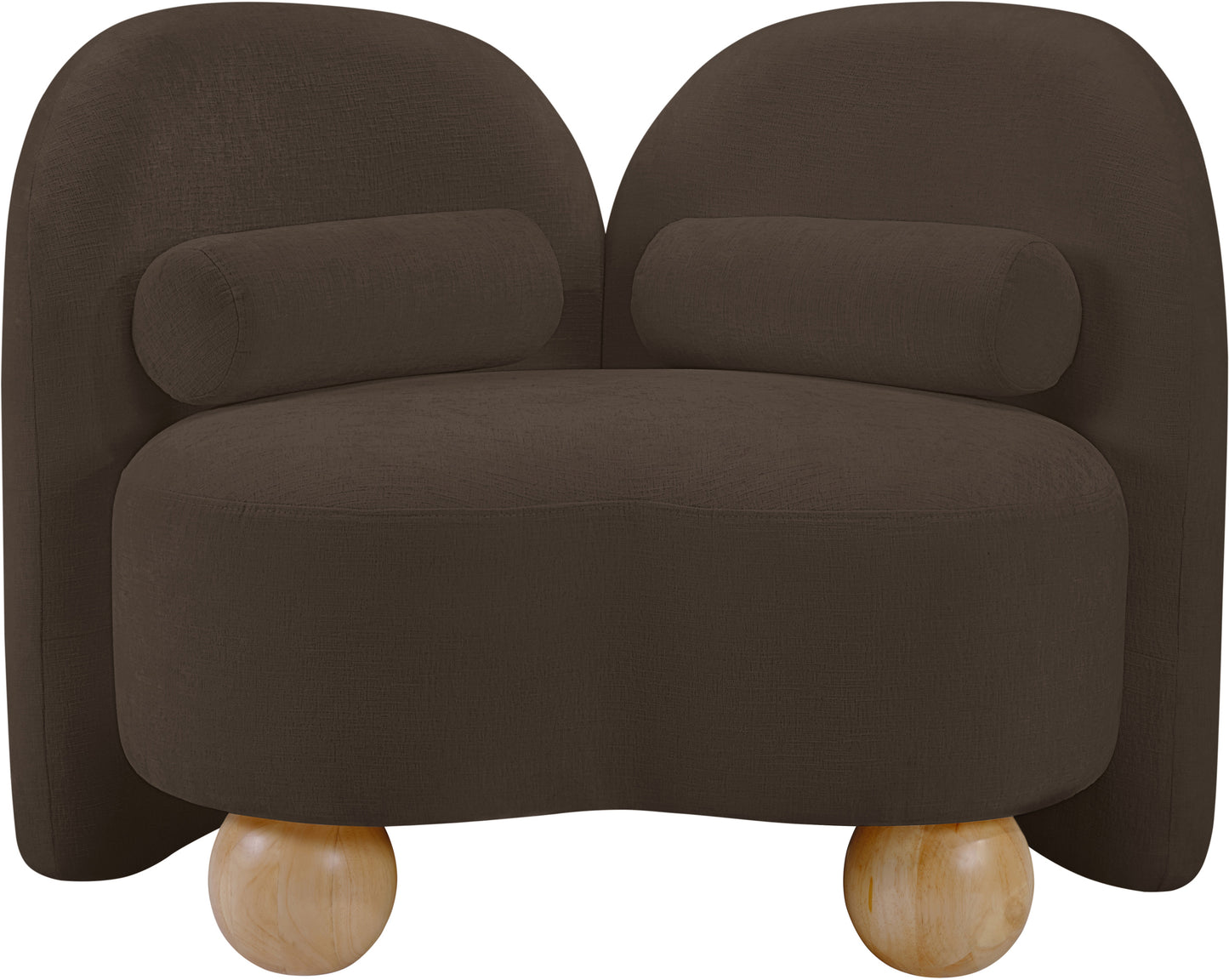 harlow brown chenille fabric chair