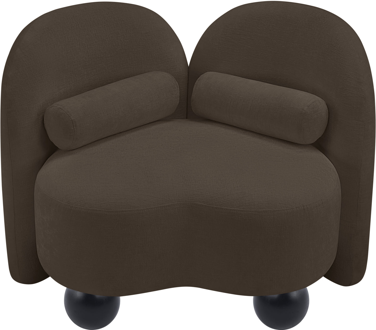 harlow brown chenille fabric chair