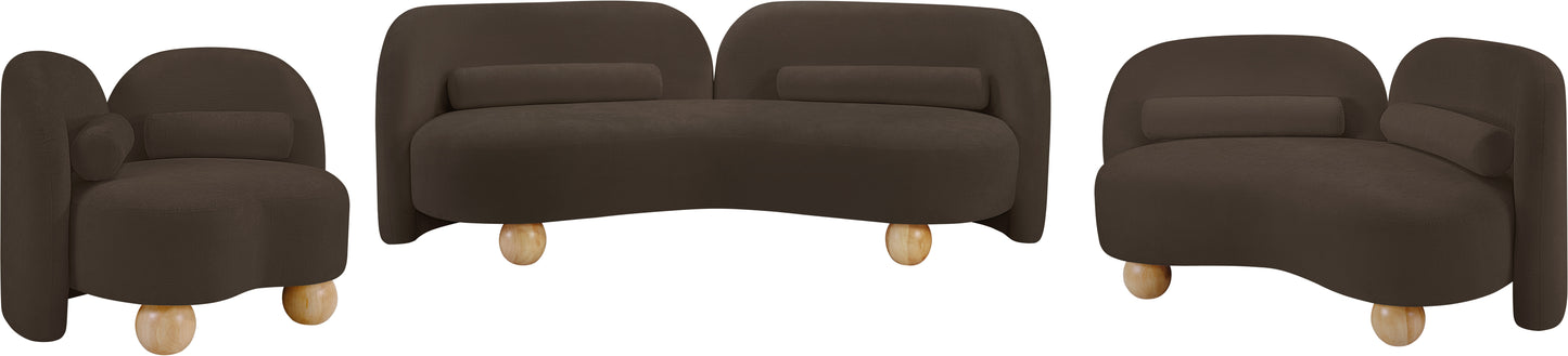 harlow brown chenille fabric loveseat