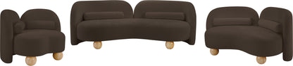 Harlow Brown Chenille Fabric Loveseat