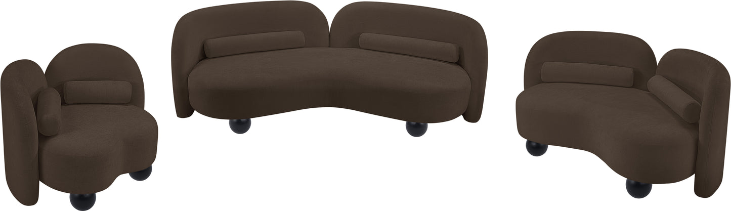 harlow brown chenille fabric loveseat