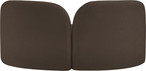 Harlow Brown Chenille Fabric Loveseat