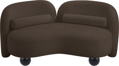 Harlow Brown Chenille Fabric Loveseat