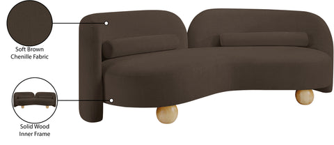 Camden 89" Brown Chenille Fabric Upholstered Sofa, 1 Piece