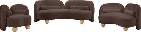 Camden 89" Brown Chenille Fabric Upholstered Sofa, 1 Piece