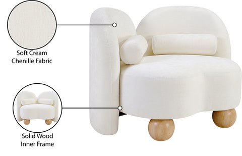Camden Cream Chenille Fabric Upholstered Chair, 1 Piece