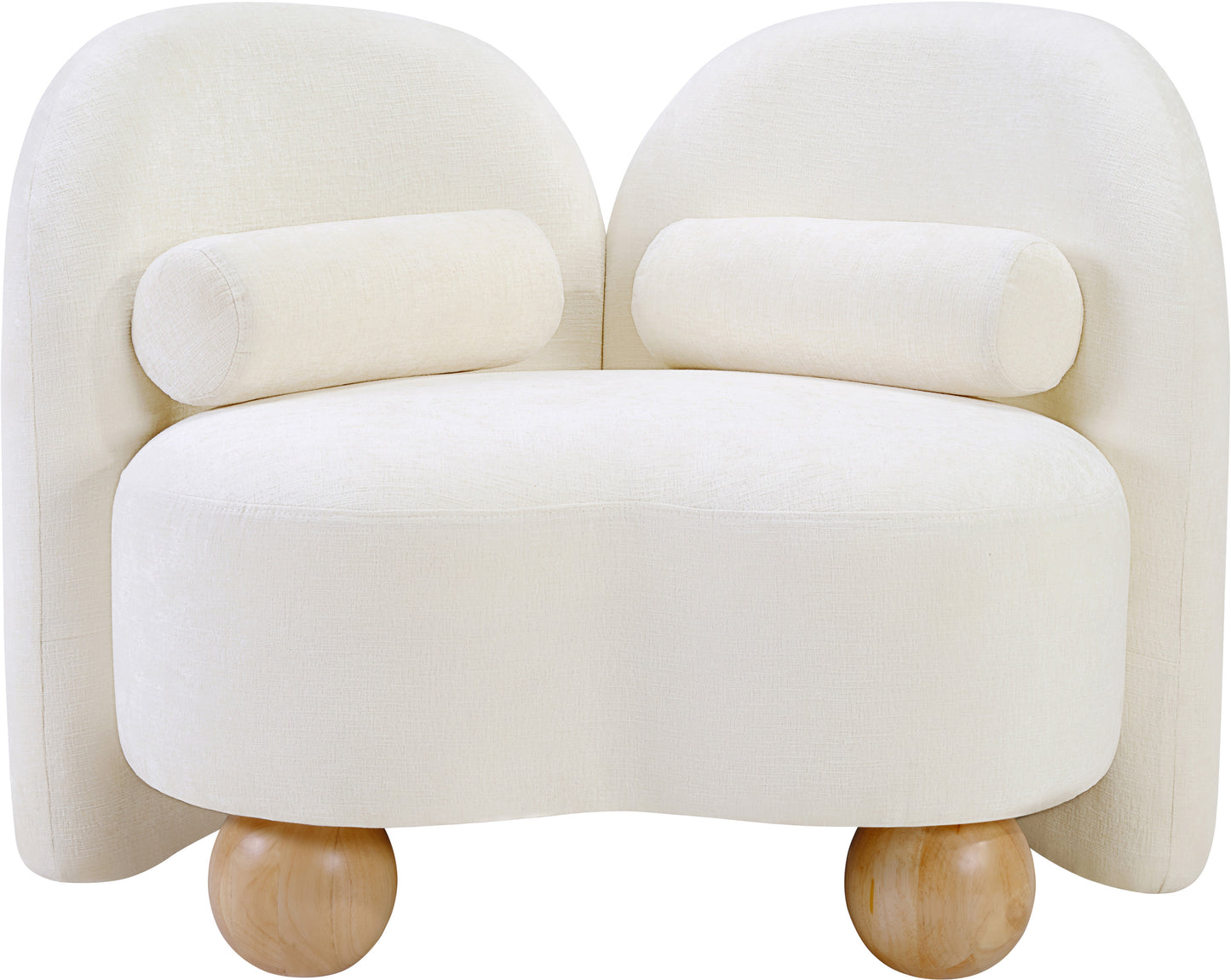 harlow cream chenille fabric chair