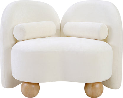 Harlow Cream Chenille Fabric Chair