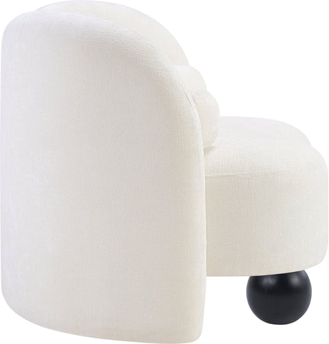 Harlow Cream Chenille Fabric Chair