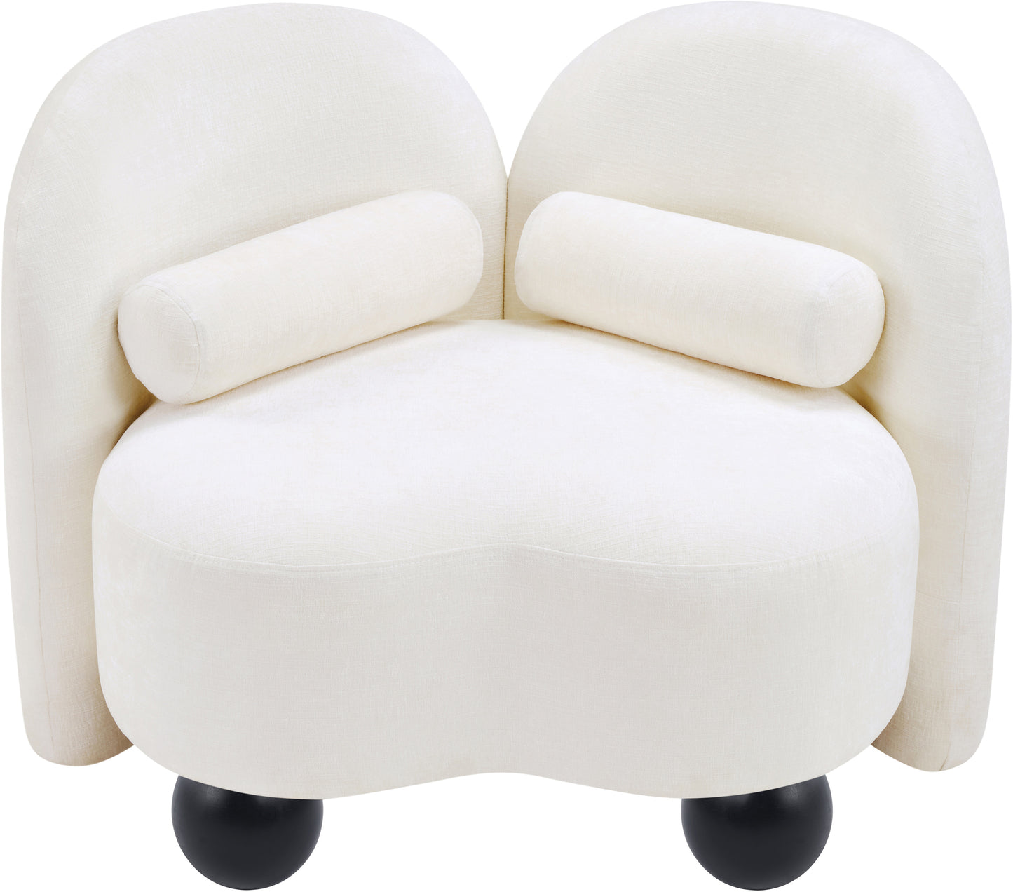 harlow cream chenille fabric chair