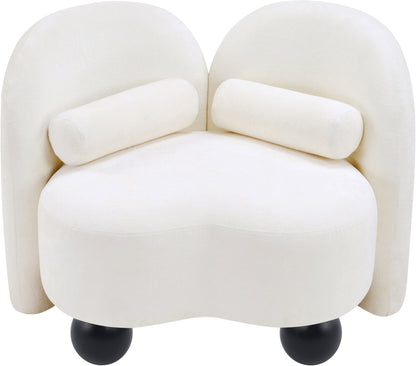 Harlow Cream Chenille Fabric Chair