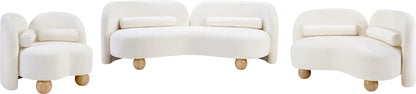 Harlow Cream Chenille Fabric Loveseat