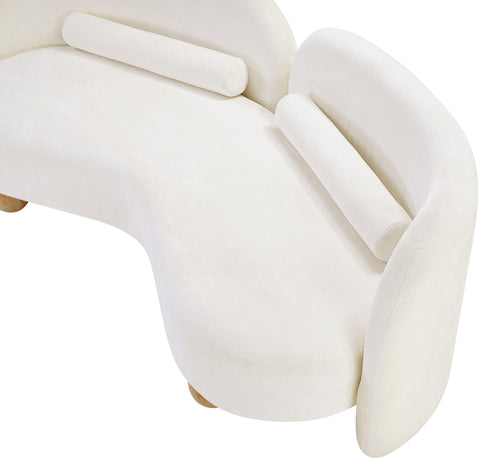 Camden 64" Cream Chenille Fabric Upholstered Loveseat, 1 Piece