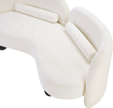 Camden 64" Cream Chenille Fabric Upholstered Loveseat, 1 Piece