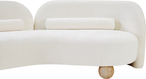 Camden 64" Cream Chenille Fabric Upholstered Loveseat, 1 Piece