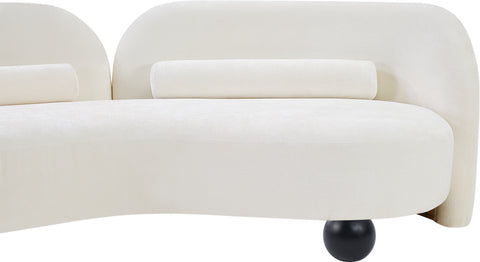 Camden 64" Cream Chenille Fabric Upholstered Loveseat, 1 Piece