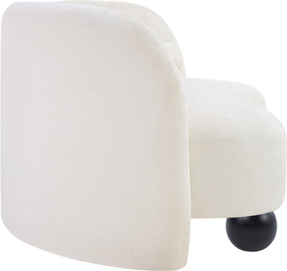 Harlow Cream Chenille Fabric Loveseat