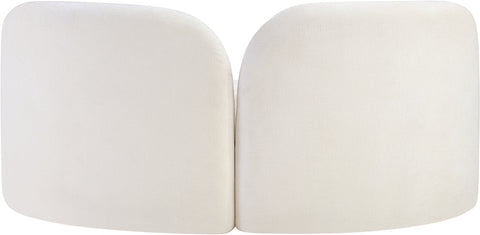 Harlow Cream Chenille Fabric Loveseat