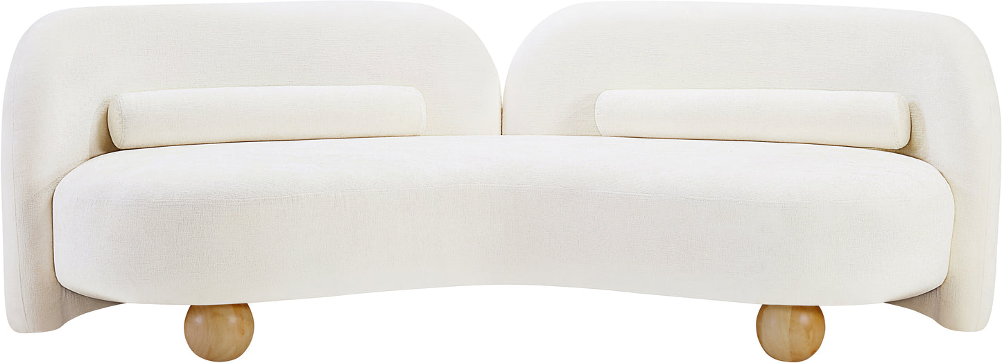 harlow cream chenille fabric sofa